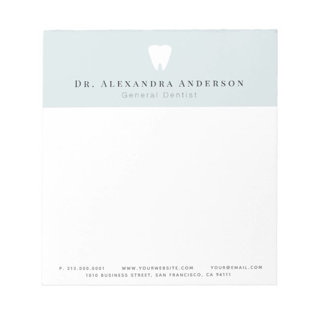 Zähne Light Blue & White Notizblock (Vorderseite)