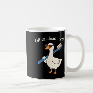 Zähne putzen lustige Gans Zahnarzt zahnärztlich Kaffeetasse