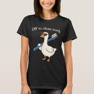 Zähne putzen lustige Gans Zahnarzt zahnärztlich T-Shirt