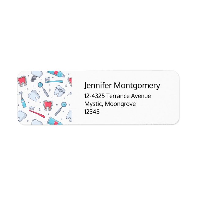 Zähne und Tools - Zahnarztadresse (Vorne)