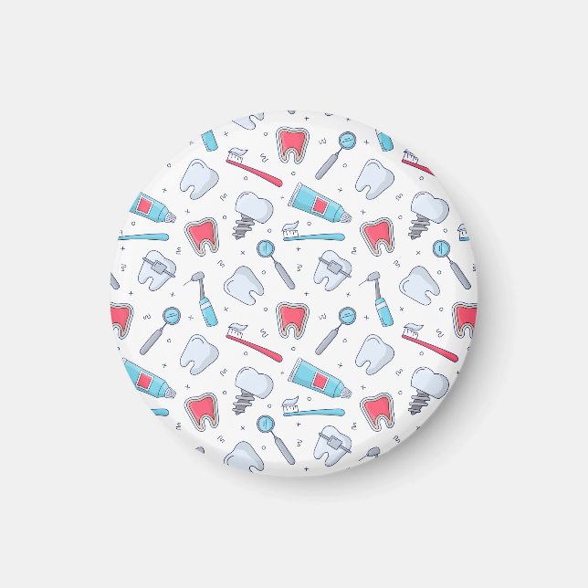 Zähne und Werkzeuge Zahnmuster Magnet (Vorne)