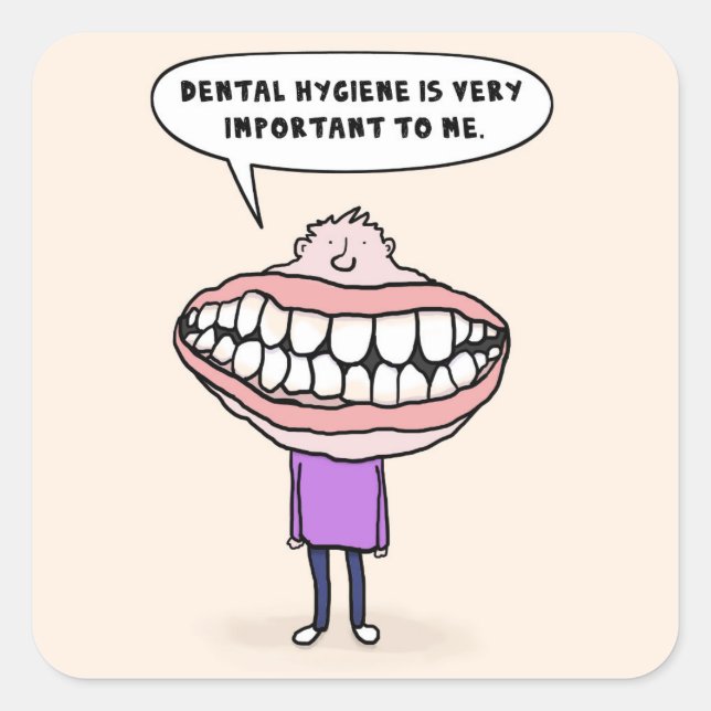 Zahnhygiene Big Mouth Man, Funny Stickers (Vorderseite)