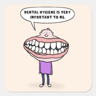 Zahnhygiene Big Mouth Man, Funny Stickers