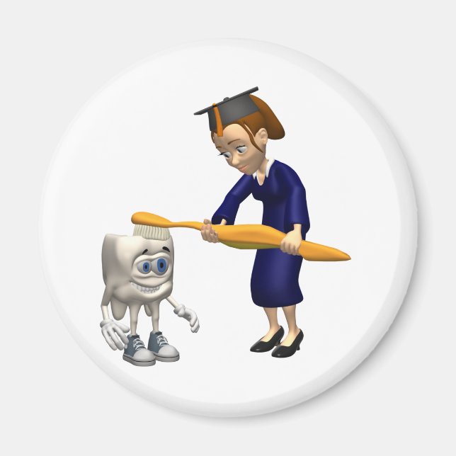 Zahnhygiene oder Zahnarztgeschenke für Abschlüsse Magnet (Vorne)