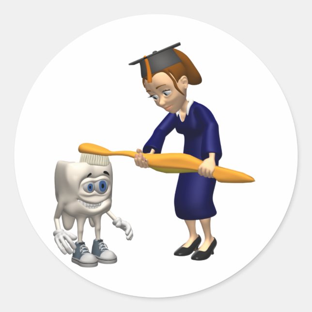 Zahnhygiene oder Zahnarztgeschenke für Abschlüsse Runder Aufkleber (Vorderseite)