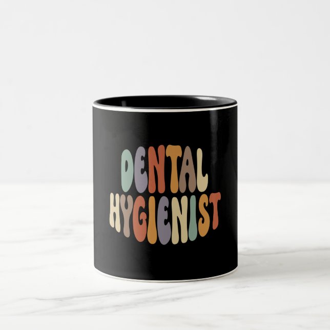Zahnhygienischer Beruf Zweifarbige Tasse (Mittel)