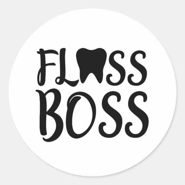 Zahnhygienischer Flossenboss Runder Aufkleber (Vorderseite)