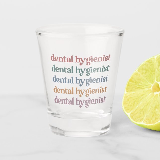 Zahnhygienischer Retro | RDH Zahnarztspenden Schnapsglas (Vorderseite)
