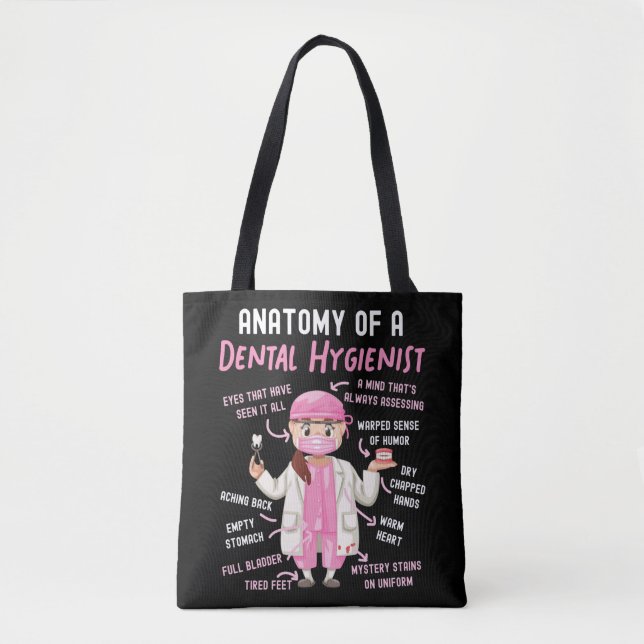 Zahnhygienischer Zahnanatomie eines Zahnarztes Tasche (Vorderseite)