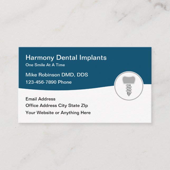 Zahnimplantate Periodontist Zahnarztkarte Visitenkarte (Vorderseite)