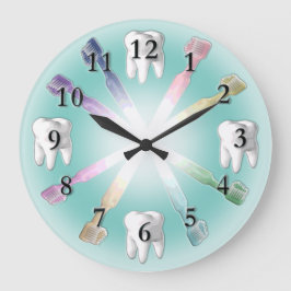 Zahnklemme mit veränderbarer Hintergrundfarbe Große Wanduhr