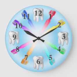 Zahnklemme mit veränderbarer Hintergrundfarbe Große Wanduhr