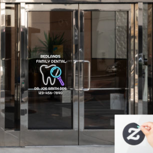 Zahnklinik Büro Molar Zahn Tür anpassen Fensteraufkleber