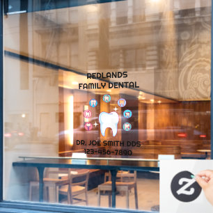 Zahnklinik Büro Molarzahn Reparatur anpassen Fensteraufkleber