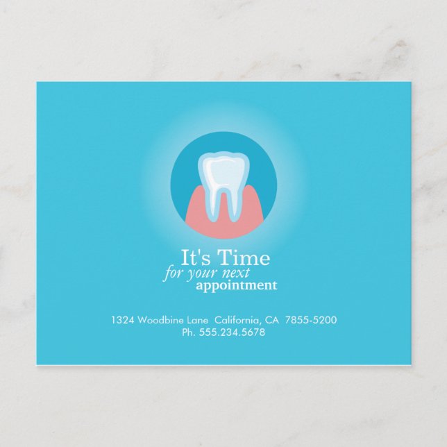Zahnklinik Postcard Custom Termin Erinnerung Postkarte (Vorderseite)
