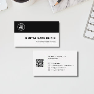 Zahnklinik Zahnarzt Benutzerdefiniertes Logo QR-Co Visitenkarte