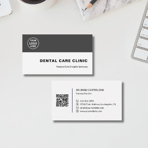 Zahnklinik Zahnarzt Benutzerdefiniertes Logo QR-Co Visitenkarte