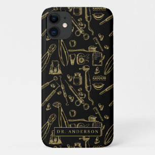 Zahnmedizin Art Gold Muster Monogram Case-Mate iPhone Hülle