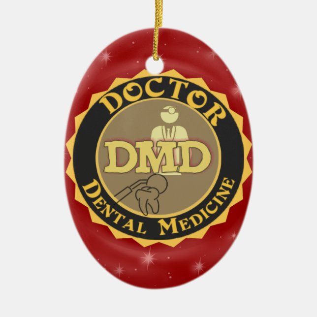 ZAHNMEDIZIN-LOGO DMD DOKTOR-OF KERAMIK ORNAMENT (Vorne)