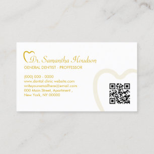 Zahnmedizin-Logo Gelb Einfacher Qr-Code Visitenkarte