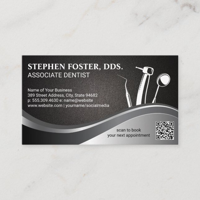 Zahnmedizin | QR Code Business Card Visitenkarte (Vorderseite)