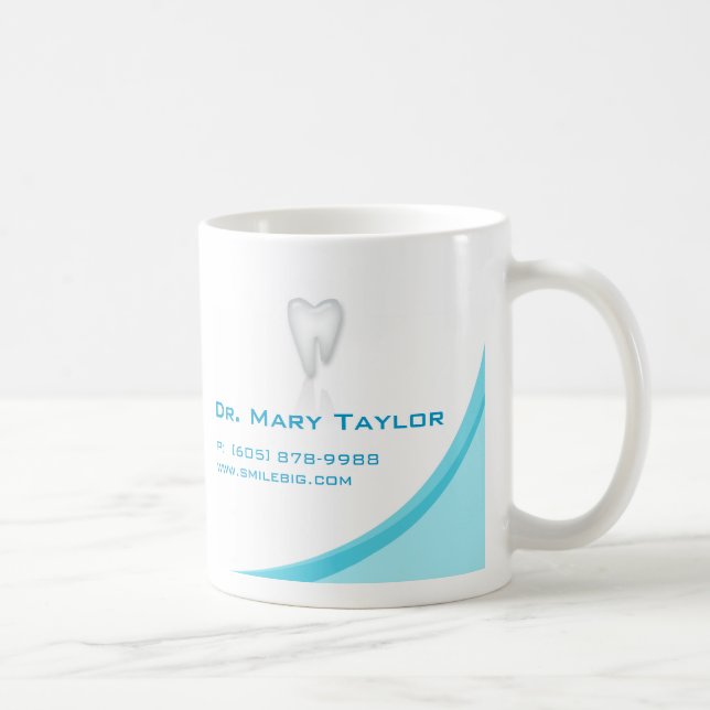 Zahnmedizinische molare Zahn-Logo-Kaffee-Tasse Kaffeetasse (Rechts)