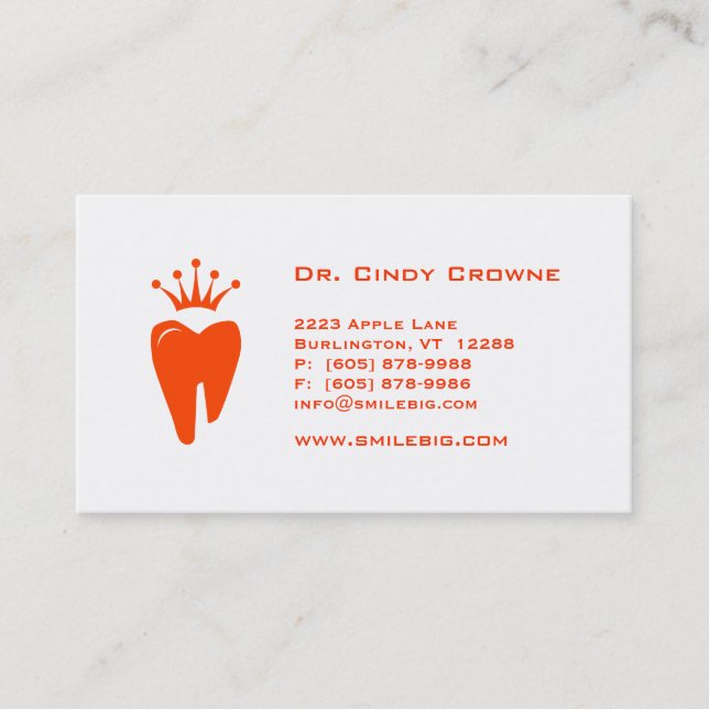 Zahnmedizinische Terminkarte (Vorderseite)