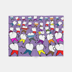 Zahnmedizinische Zahn-Kunst-Fleece-Decke lila Fleecedecke