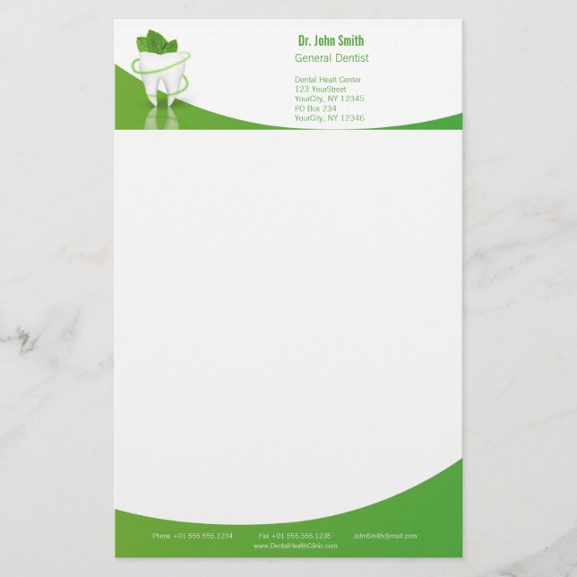 Zahnmedizinischer Minenflossenteich - Stationerie Briefpapier (Vorderseite)