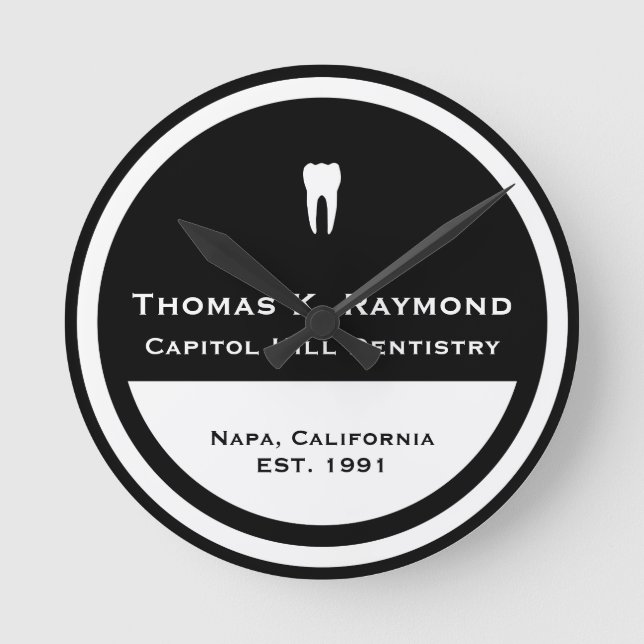 Zahnmedizinisches Büro Runde Wanduhr (Vorderseite)