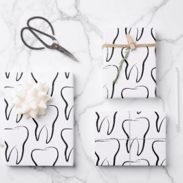 Zahnmedizinisches Zahnarztmuster Geschenkpapier Set
