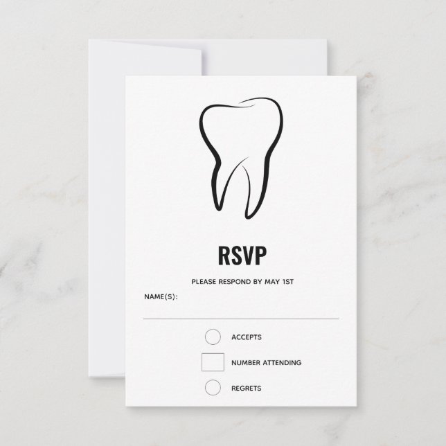 Zahnmedizinisches Zahnrad RSVP Karte (Vorderseite)