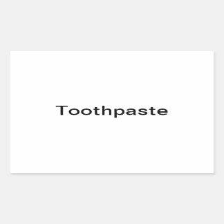 Zahnpaste/ Rechteckiger Aufkleber