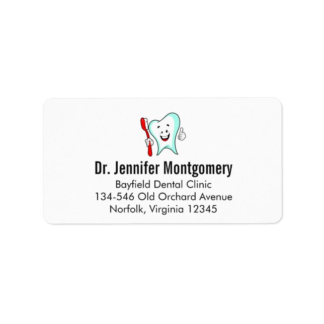 Zahnpflege - Happy Tooth mit Toothbrush Adressaufkleber (Vorne)