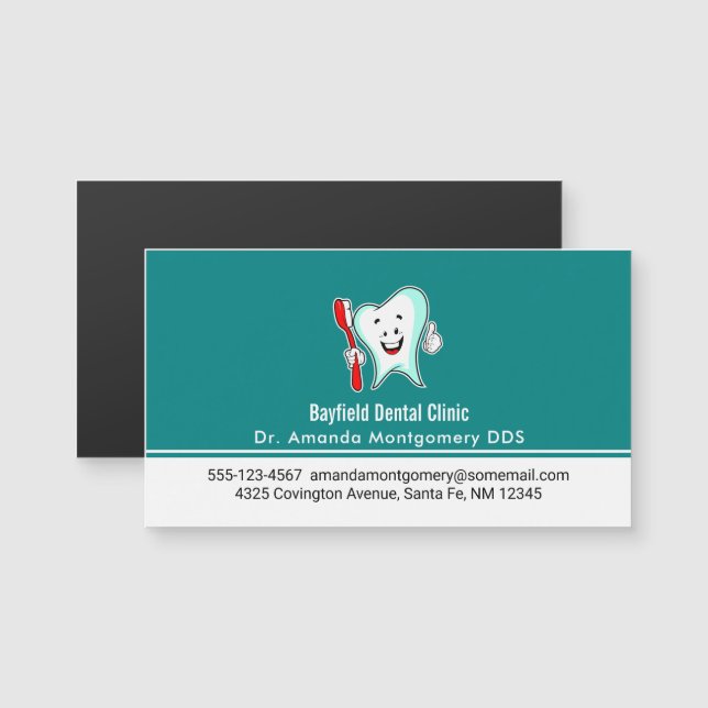 Zahnpflege - Happy Tooth mit Toothbrush Magnetkarte (Vorne/Hinten)