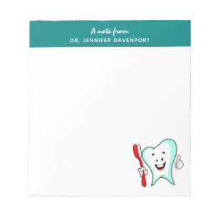 Zahnpflege - Happy Tooth mit Toothbrush Notizblock