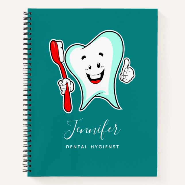 Zahnpflege - Happy Tooth mit Toothbrush Notizbuch (Vorderseite)