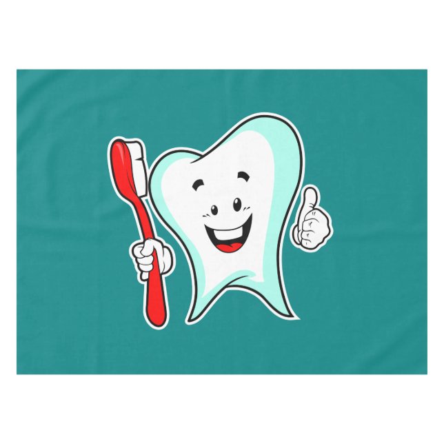Zahnpflege - Happy Tooth mit Toothbrush Tischdecke (Vorderseite (Horizontal))