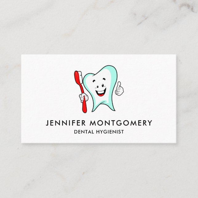 Zahnpflege - Happy Tooth mit Toothbrush Visitenkarte (Vorderseite)