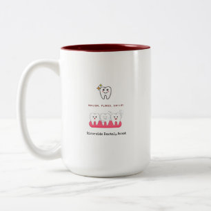 Zahnpflege, Mundhygiene, Lächeln Zahnarzt Zweifarbige Tasse