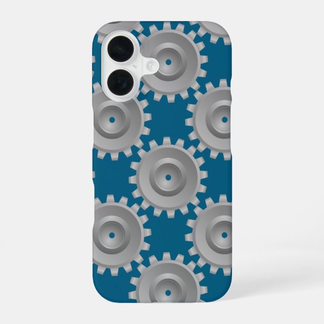 Zahnrad Getriebe iPhone 16 Hülle (Rückseite)