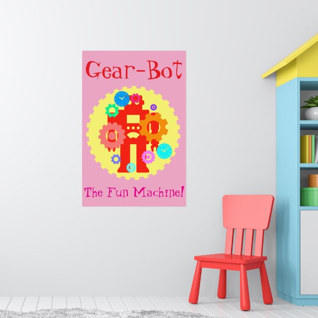 Zahnrad-Roboter Poster (Kinderzimmer 1)