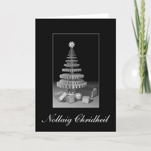 Zahnrad-Weihnachtsbaum - Nollaig Chridheil Feiertagskarte