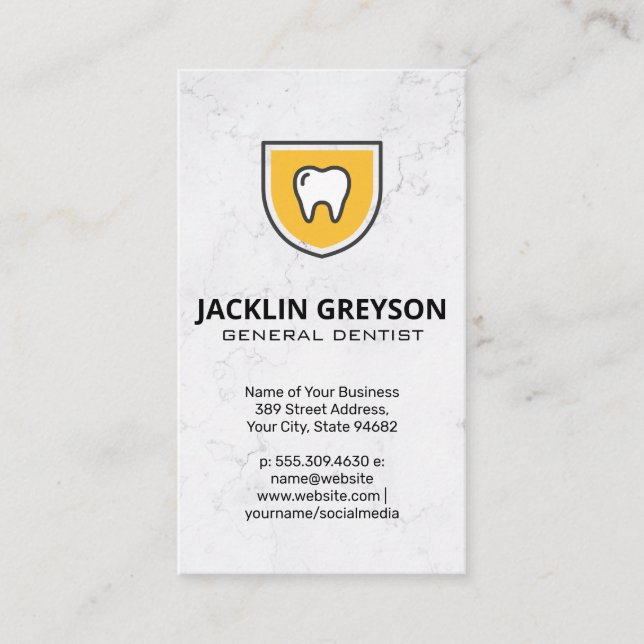 Zahnschildsymbol | Dental Visitenkarte (Vorderseite)