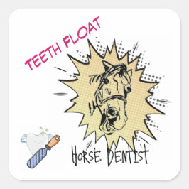 Zahnseide-Comic Quadratischer Aufkleber