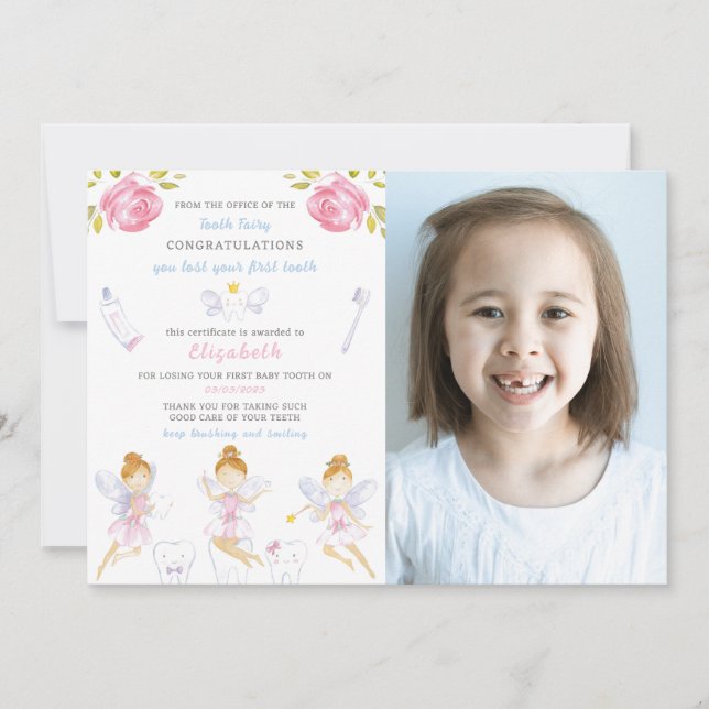 Zahnseidenmatte mit Foto Einladung (Vorderseite)