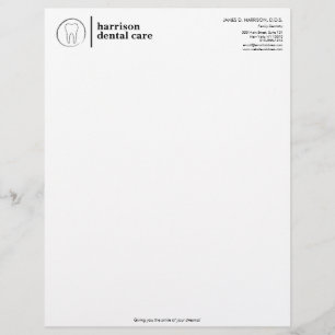 Zahnskizze-Logo Schwarz/Weiß Zahnarzt Briefbogen