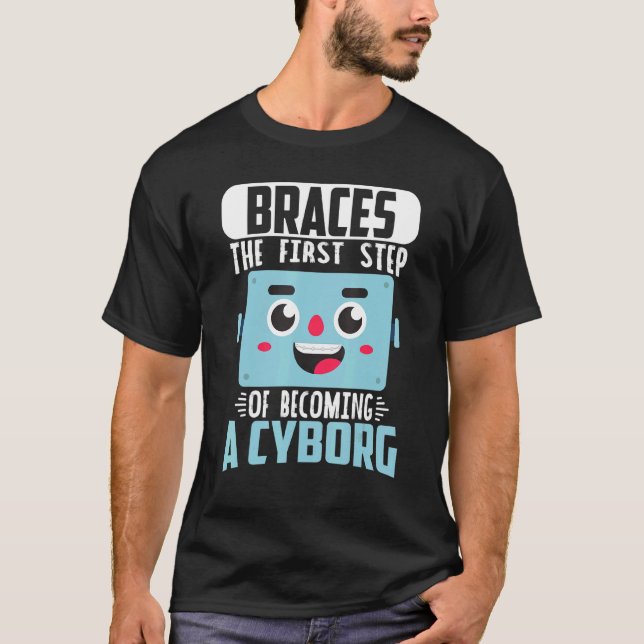 Zahnspange Kieferzahnarzt wird zum Cybor T-Shirt (Vorderseite)
