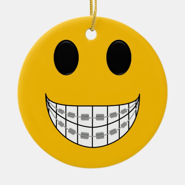 Zahnspangen Smiley Keramikornament (Vorne)