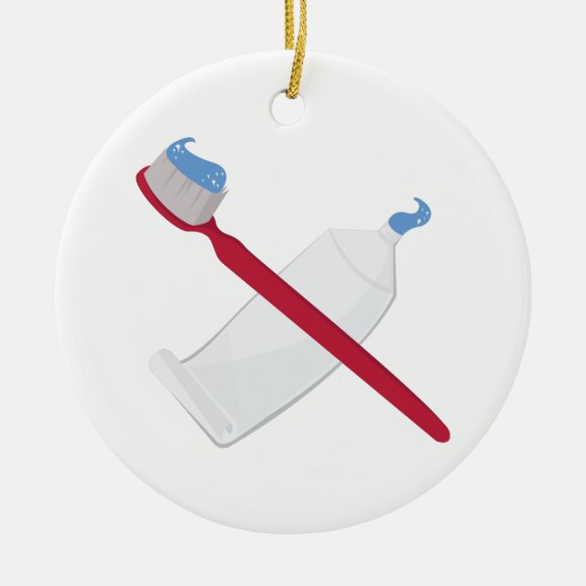 Zahnspülung und Zahnspange Keramik Ornament (Vorne)